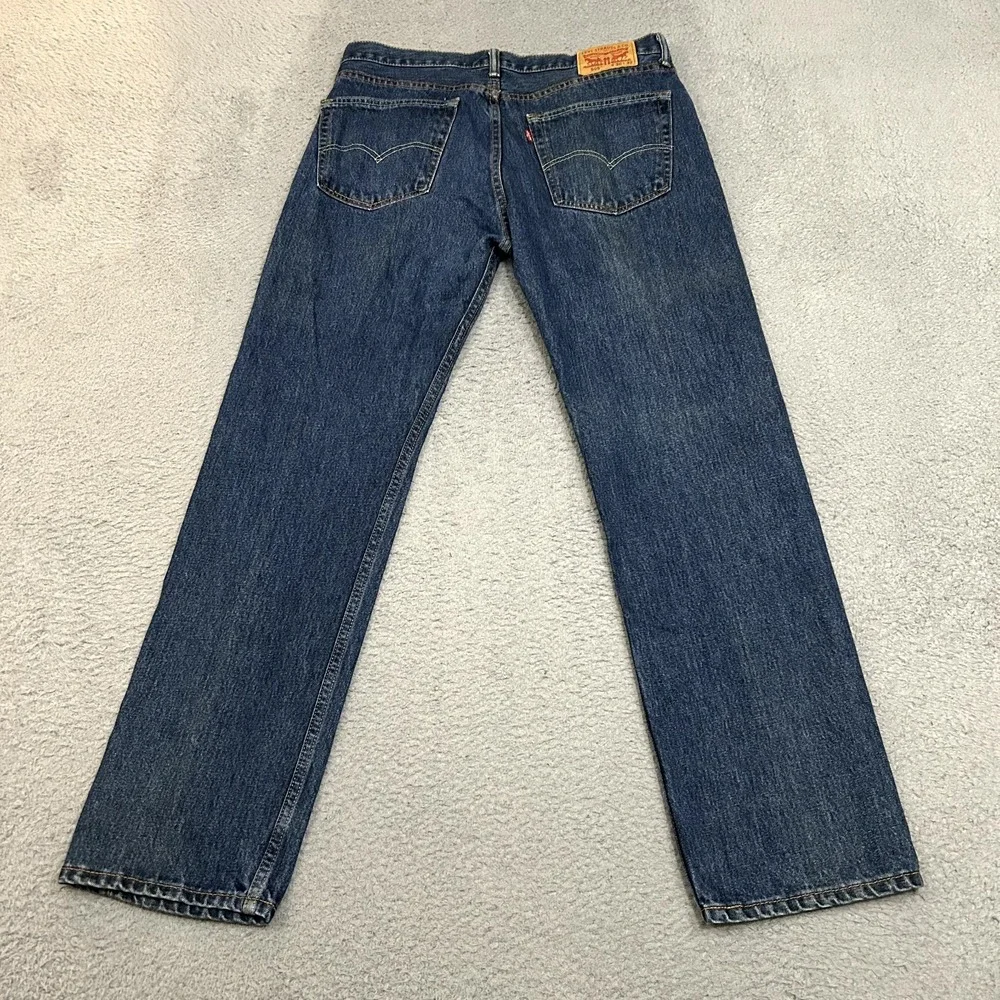 Levis Jeans Mens 36x32‎ Blue Denim 505 Regular Straight American Work Wear Dark